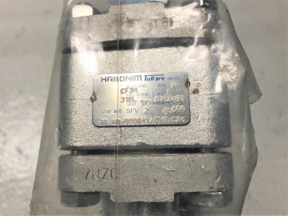 Habonim 1" Weld Sanitary Ball Valve, Extended, Stainless, #48-6666AT/ETO-G24